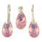 Set Argint 925 cu Swarovski Elements, Lt. Rose AB, 16 mm, marimea uni, Zega