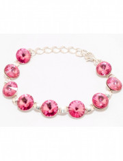 Bratara Argint 925 cu Swarovski Elements, Rose, 10 mm, marimea uni, Zega foto