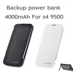 MEGA POWER BANK 4000 mAH PT.SAMSUNG S4 CU FLIP DIN PIELE,BATERIE DEDICATA CU HUSA SAMSUNG S4,PRET OKAZIE. foto