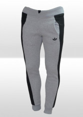 Pantaloni Conici - Adidas - Gri cu negru de trening - Masuri: XS, S, M - MODEL NOU foto