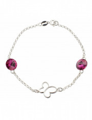 Bratara Argint 925 cu Swarovski Elements, Fuchsia, marimea uni, Zega foto