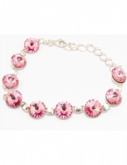 Bratara Argint 925 cu Swarovski Elements, Lt.Rose, 10 mm, marimea uni, Zega foto