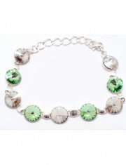 Bratara Argint 925 cu Swarovski Elements, Peridot - Silver Shade, 10 mm, marimea uni, Zega foto