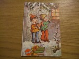 Felicitare Anul Nou cu Colindatori 8.5x13cm, Vintage, Colectie