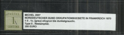 NORDDEUTSCHER BUND OKKUPATIONSGEBIETE IN FRANKREICH 1870 - 1ll.1c foto