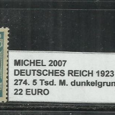 DEUTSCHES REICH 1922 - 274, 5 Tsd.M.