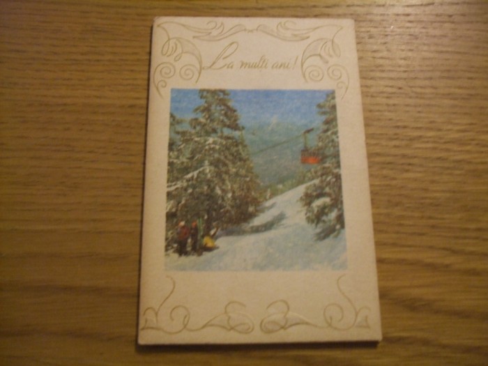 FELICITARE &quot;LA MULTI ANI ! &quot; Peisaj de Iarna - dim. : 9x14cm (fara plic)