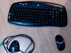 Kit tastatura+mouse Logitech Cordless Desktop EX 100, USB, negru foto