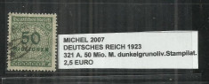 DETSCHES REICH 1923 - 321 A. 50 Milo. M foto