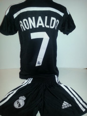 Echipamente sportive copii REAL MADRID - RONALDO 2015 calitate garatata compleu set tricou + sort foto