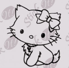 Hello Kitty_Sticker Perete_Sticker Diverse_DIV-199-Dimensiune: 35 cm. X 31.5 cm. - Orice culoare, Orice dimensiune foto