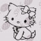 Hello Kitty_Sticker Perete_Sticker Diverse_DIV-199-Dimensiune: 35 cm. X 31.5 cm. - Orice culoare, Orice dimensiune