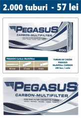 2.000 tuburi de tigari PEGASUS Multifiltru cu carbon activ pentru injectat tutun foto