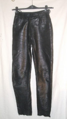 PANTALONI PIELE NAPPA NEAGRA 36 foto