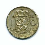 OLANDA 1 GULDEN 1956 JULIANA ARGINT CU PATINA STARE EXCEPTIONALA, Europa