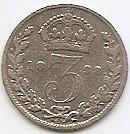 Marea Britanie 3 Pence Victoria 1898 Argint 1.41 gr. KM-777 (2) foto