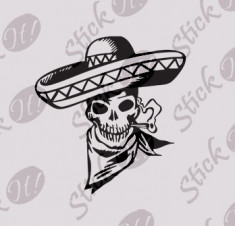 Dead Cowboy_Tatuaj perete_Sticker diverse_DIV-182-Dimensiune: 35 cm. X 33.6 cm. - Orice culoare, Orice dimensiune foto