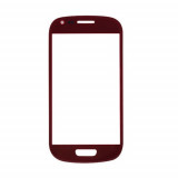 Sticla display fata pentru Samsung Galaxy S 3 mini rosu + folie protectie cadou
