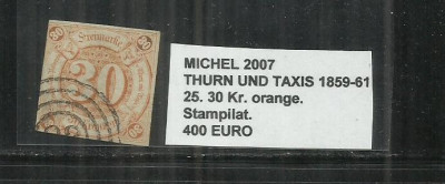 THURN UND TAXIS 1859-61 - 25,30Kr foto