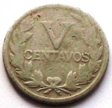 S1 COLUMBIA 5 CENTAVOS 1922, 4 g, Cu-Ni 21 mm RARA - prima cota 16,5 $ **