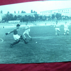 Fotografie interbelica -Stadion si meci de fotbal- dim.= 19,8 x 14,8 cm