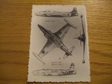 AVION in diverse poziti - Fotografie alb-negru - dim.: 8,5x11,5 cm, Europa, Transporturi
