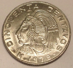 S1. MEXIC 50 CENTAVOS 1979, 6.50 g., Copper-Nickel, 25 mm XF / AUNC ** foto