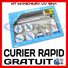 KIT SET UNGHII FALSE GEL UV MANICHIURA - SINA - INCLUDE 4 GELURI, 40 TIPSURI, TOP COAT, DEGRESANT, LIPICI, SABLOANE, PILA - PRET MINIM, CALITATE MAX foto