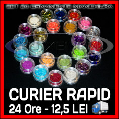 SET 24 DECORATIUNI UNGHII NAIL ART - MANICHIURA UNGHII FALSE GEL UV - PRET MINIM, CALITATE GARANTATA foto