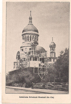 #carte postala-CLUJ-Catedrala Ortodoxa Romana ultimul an al constructiei 1929 foto