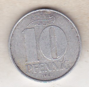 bnk mnd Germania , RDG , 10 pfennig 1967