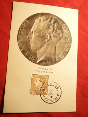 Maxima Medalie -Regele Leopold III 1951 Belgia foto