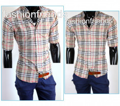 Camasa BURBERRY LONDON carouri - camasa slim fit - camasa nunta botez - camasa fashion - camasa casual - CALITATE GARANTATA - cod produs: 2839 foto