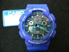 Ceas CASIO G-SHOCK GA-100-1A4ER , SKY BLUE DESIGN , MADE IN JAPAN, MANUAL UTILIZARE, GARANTIE, LICHIDARE STOC -STOC LIMITAT-LIVRARE GRATUITA !!!! foto