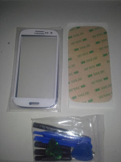 Display ecran sticla geam SAMSUNG GALAXY S3 I9300 ALB, ALBSTRU, ROSU Original +trusa montaj+lipici 3M foto