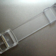 curea swatch de 17mm latime,alb-transparenta sau total transparenta,din silicon.