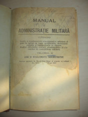 MANUAL DE ADMINISTRATIE MILITARA, VOL II // CCA 1920 foto