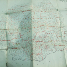 Harta administrativa Republica socialista Romania dupa legea din 16 02 1968