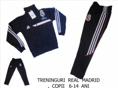 TRENINGURI COPII 6-14 ANI REAL MADRID ,CEL MAI NOU MODEL ,MATERIAL SYLON ,LIVRARE GRATUITA foto