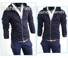 Jacheta tip ZARA fashion bleumarin - jacheta slim fit - jacheta fashion - jacheta casual - CALITATE GARANTATA - cod produs: 2849 foto