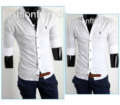 Camasa POLO RALPH LAUREN alba - camasa slim fit - camasa nunta botez - camasa fashion - camasa casual - CALITATE GARANTATA - cod produs: 2846 foto