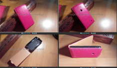 HUSA flip eleganta model ** Nokia 520 Lumia (525)** TOC cu inchidere magnetica , culoarea roza ,roz ,pink + folie *TRANSPORT GRATUIT posta ro foto