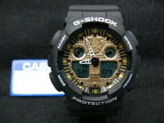 Ceas CASIO G-SHOCK GA-100-1A4ER , BLACK&amp;amp;amp;GOLD DESIGN-MODEL NOU AUGUST 2014 !!!!! , MADE IN JAPAN, MANUAL UTILIZARE, GARANTIE,-LIVRARE GRATUITA !!!! foto