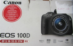 Camera Foto D-SLR CANON EOS 100D EF-S 18-55 IS STM KIT 18MP NOUA! foto