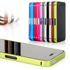 Bumper verde aluminiu Iphone 5 5G + folie protectie ecran foto