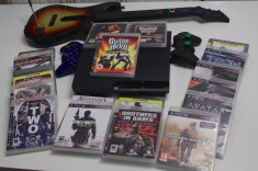 PS3 320Gb + 19 Jocuri+ Guitar Hero + 2 controlere originale foto