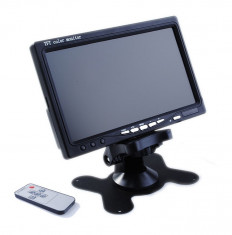 Monitor LCD 7 inch cu 2 intrari video RCA si telecomanda IR, alimentare la 12V foto