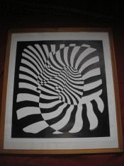 Victor Vasarely: Zebre, imprimare in sita, original. foto
