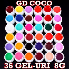 KIT SET 36 MODELE GD COCO GEL GELURI PT MANICHIURA CU TIPSURI LAMPA UV COLOR COLORATE 5ML (8G) UNGHII FALSE foto