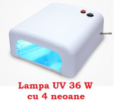 Lampa UV profesionala manichiura pedichiura 36w 4 neoane foto